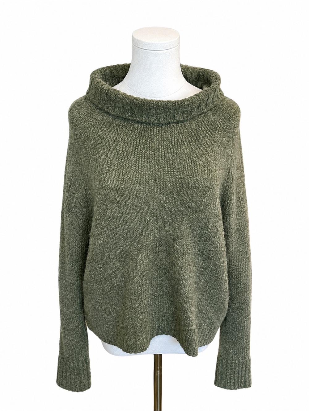 Pilcro Olive Green Cowl Neck Sweater